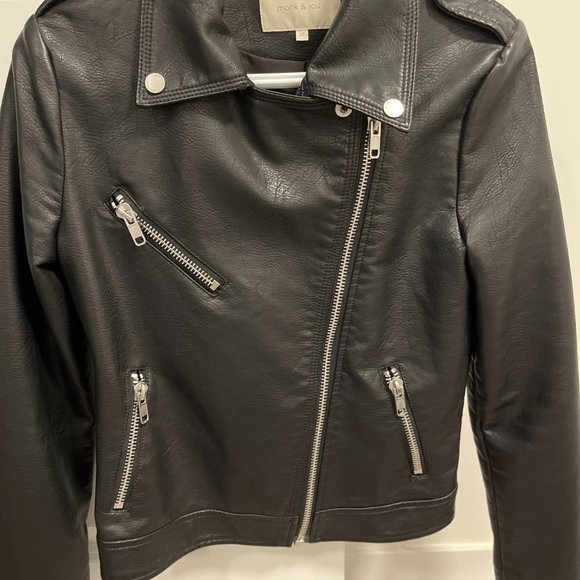 XS Monk & Lou Black Vegan Leather Jacket - Picture 3 of 4